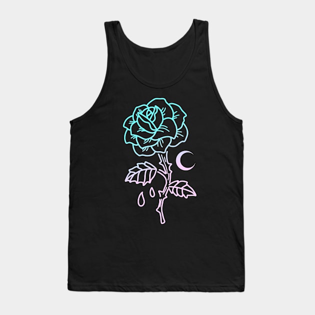 Pastel Goth Flower Emo Aesthetic Clothes Rose Tank Top by wbdesignz